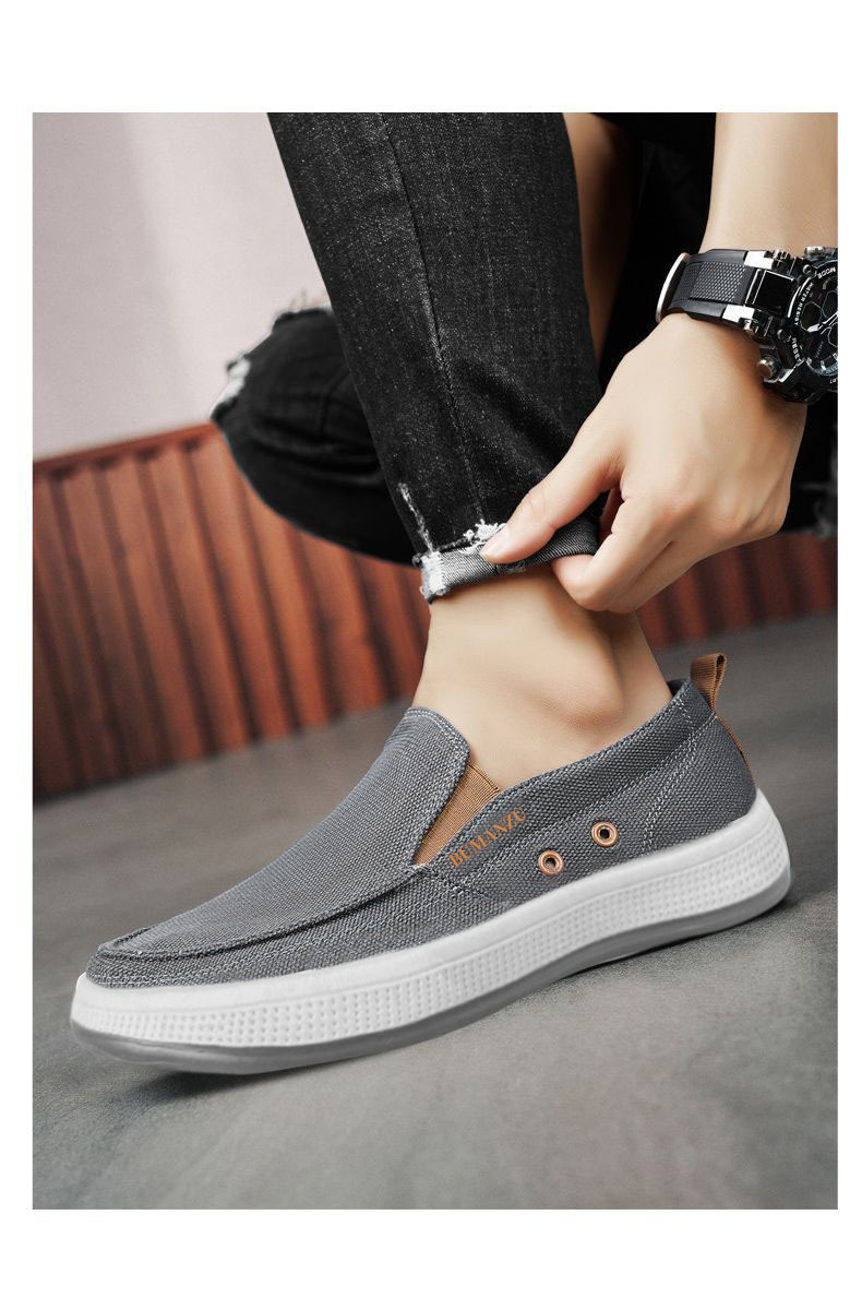 メンズ スリッポン キャンバス軽量厚底ソールスニーカー