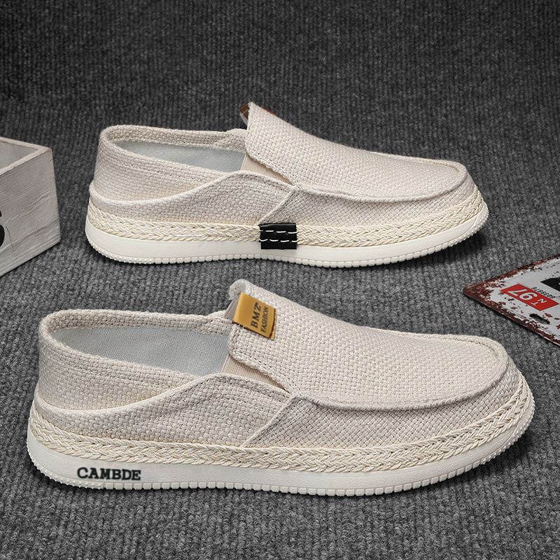 メンズ スリッポン 通気性抜群メッシュ編み込みデッキシューズ風スリッポン