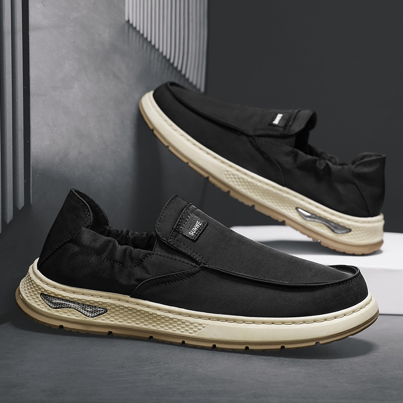 メンズ スリッポン 軽量厚底キャンバス地カジュアルスリッポン