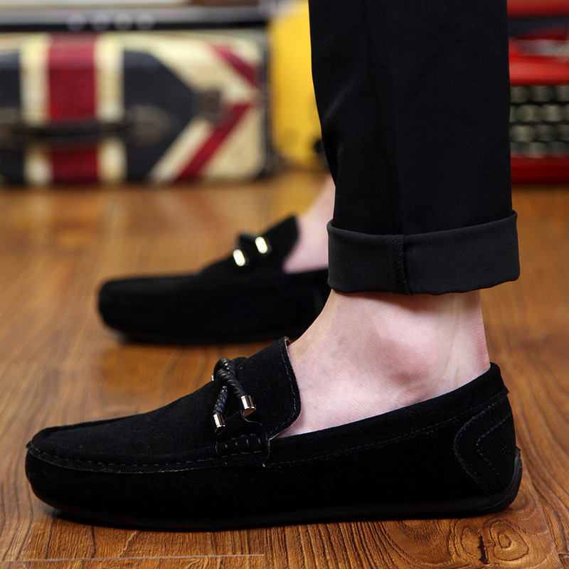 メンズ スリッポン 金属バックル付きスリッポン