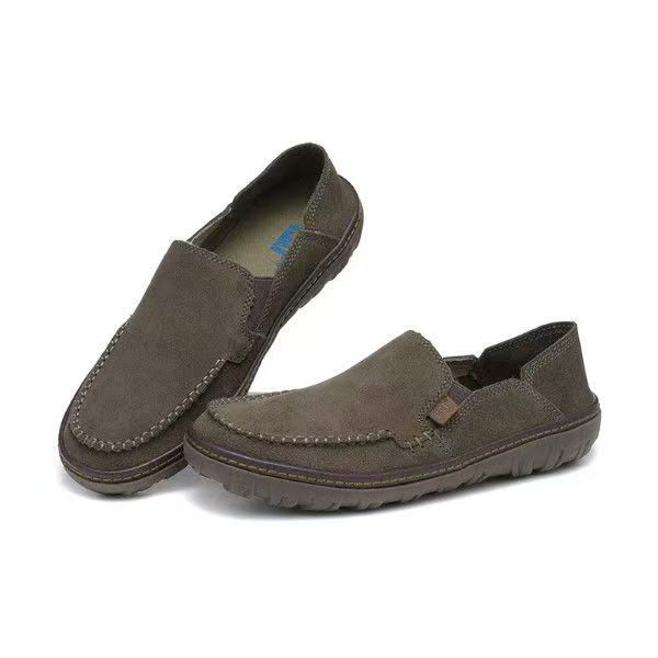 メンズ スリッポン 本革スエード調カジュアルモカシン型スリッポン