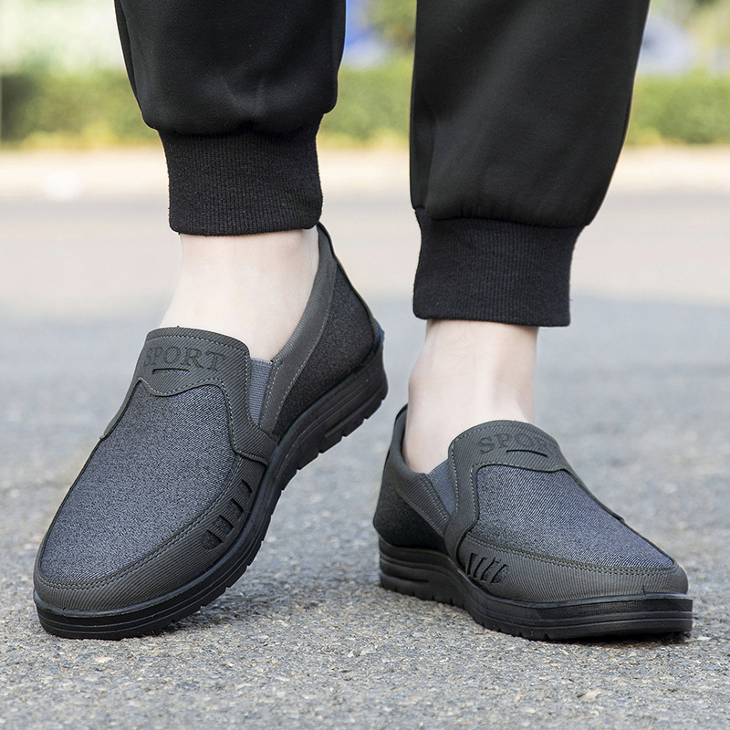 メンズ スリッポン 軽量厚底メッシュ素材シューズ