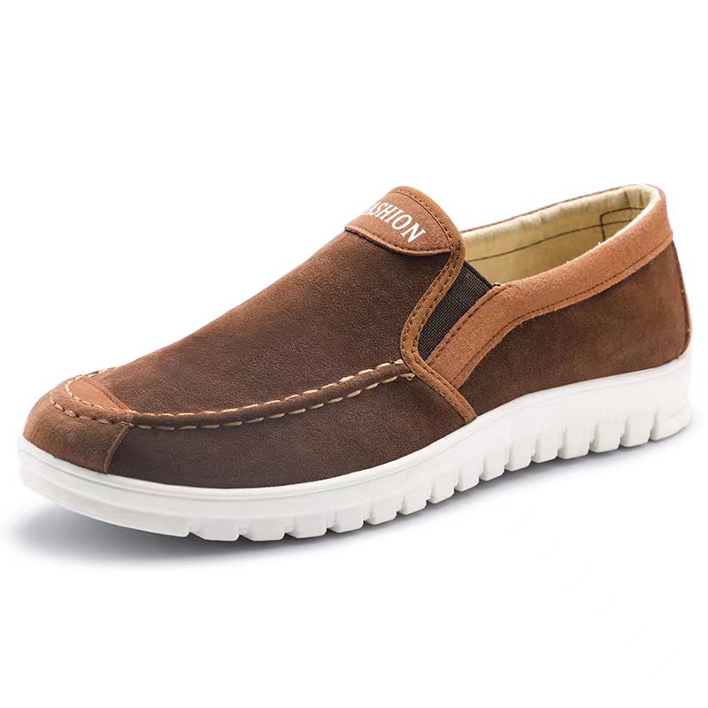 メンズ スリッポン 軽量快適スエード素材の切り替えデザインスリッポン