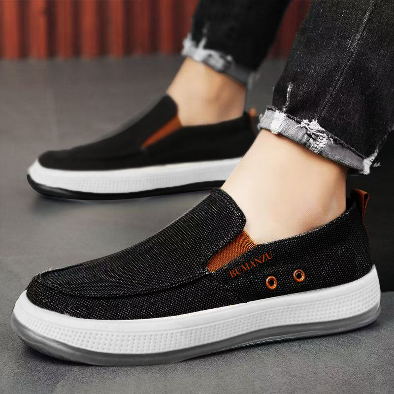 メンズ スリッポン キャンバス軽量厚底ソールスニーカー