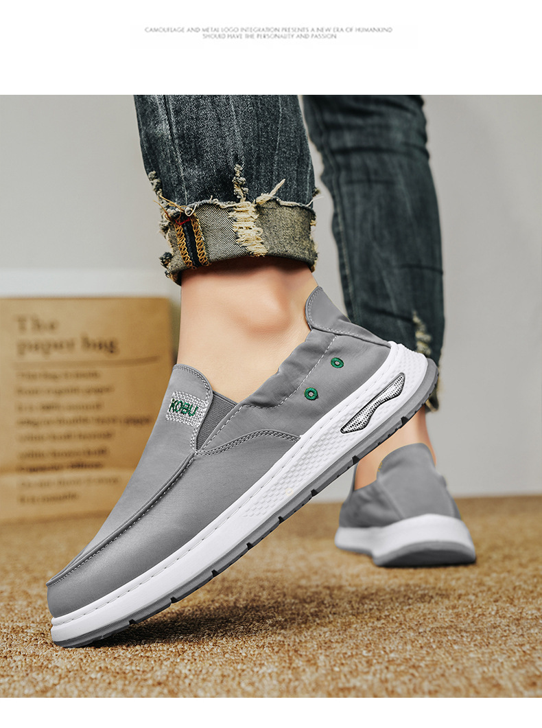 メンズ スリッポン 軽量厚底キャンバス地カジュアルスリッポン