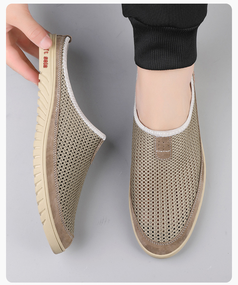 メンズ スリッポン 軽量通気性抜群メッシュ素材シューズ