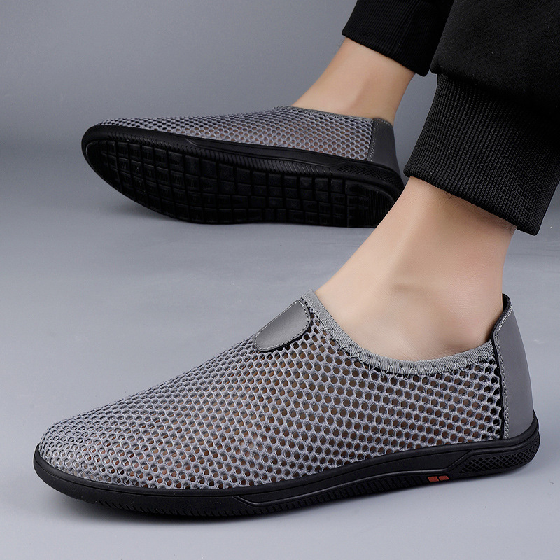 メンズ スリッポンメッシュ 通気性抜群軽量スニーカー
