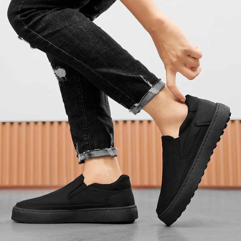 メンズ スリッポン 軽量厚底キャンバスシューズ