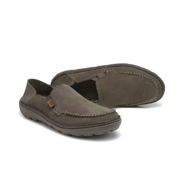 メンズ スリッポン 本革スエード調カジュアルモカシン型スリッポン