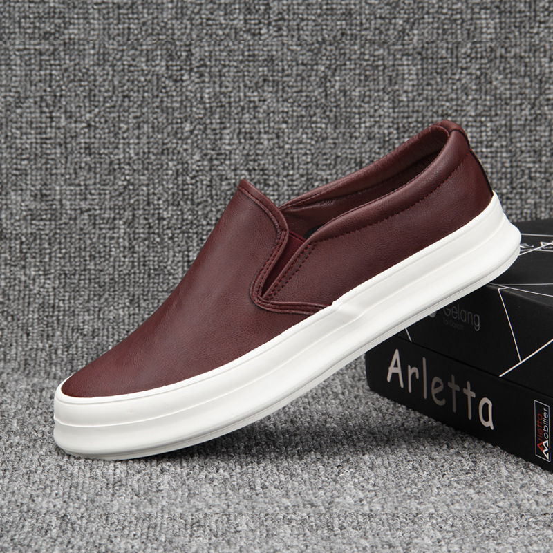 メンズ スリッポン 本革仕上げ厚底メンズ スリッポン