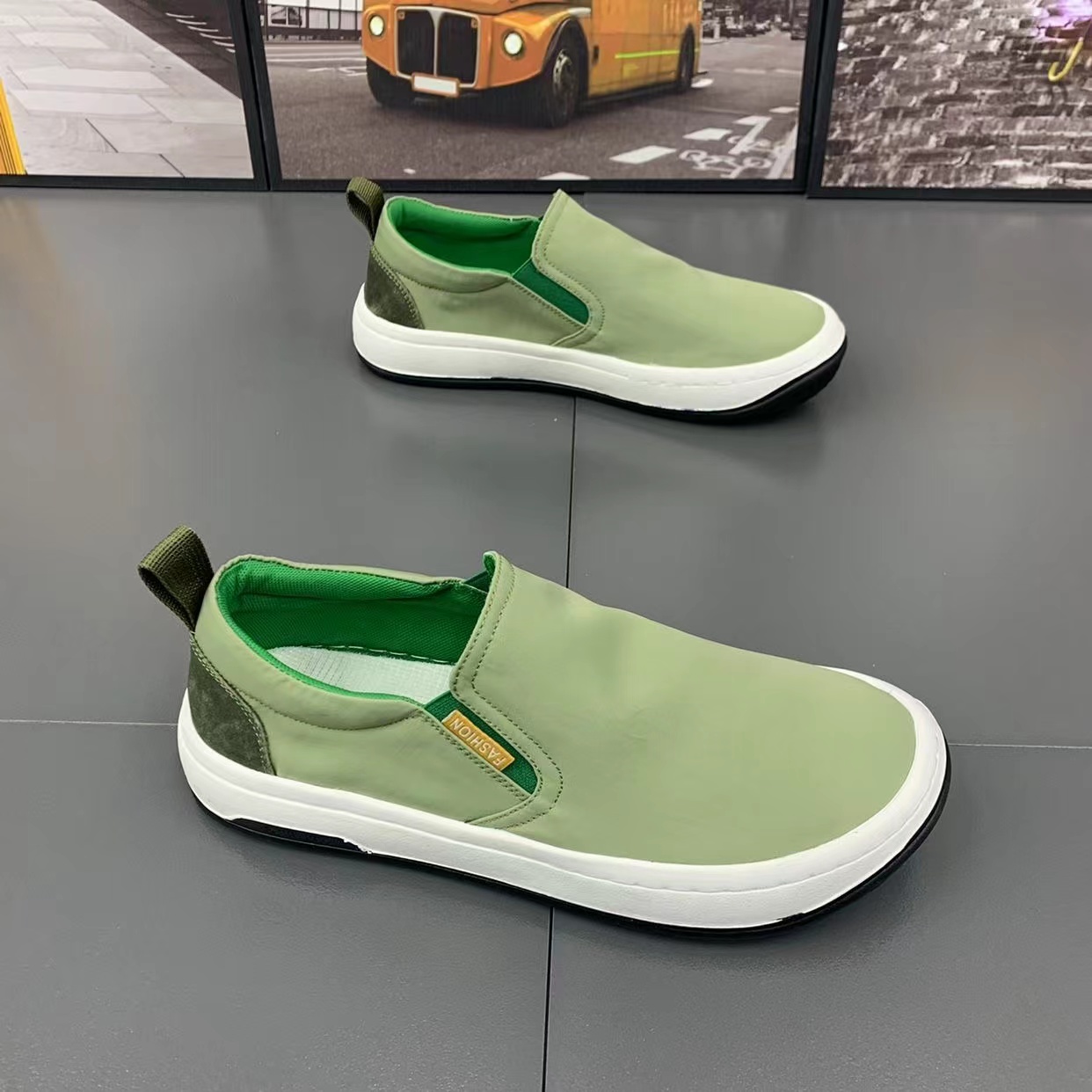 メンズ スリッポン カジュアル軽量キャンバス地スリッポンシューズ