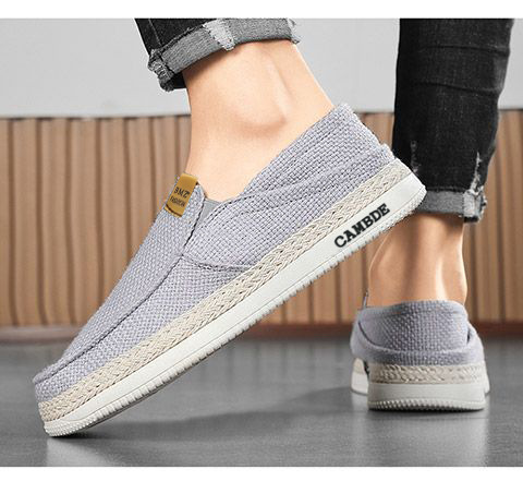 メンズ スリッポン 通気性抜群メッシュ編み込みデッキシューズ風スリッポン