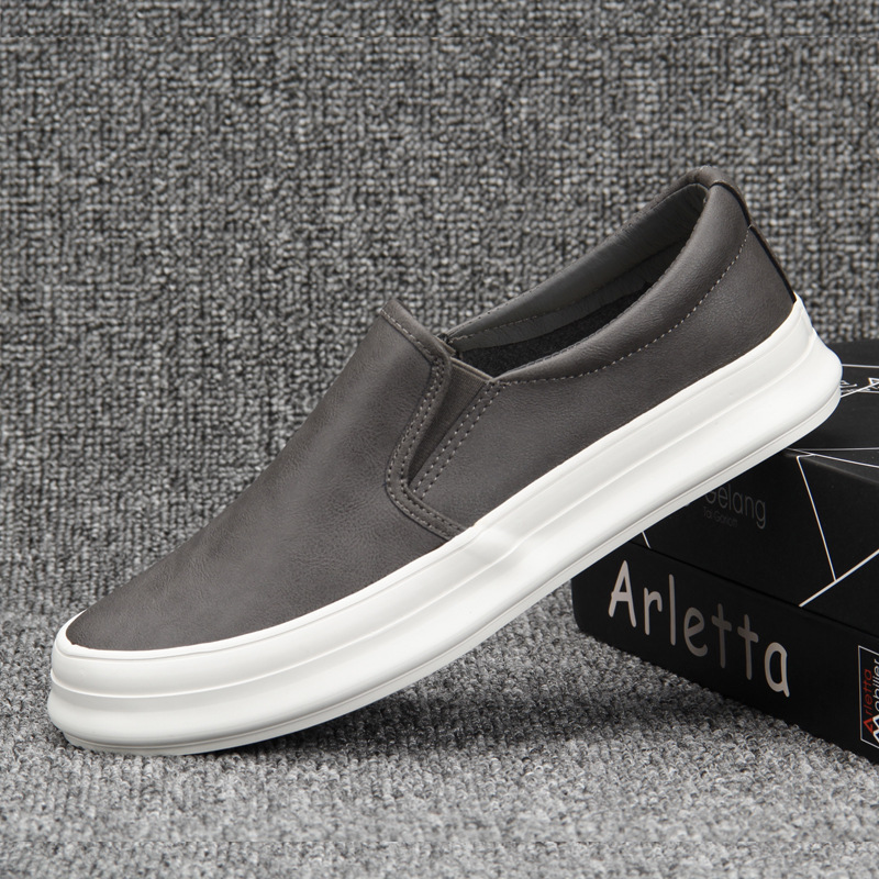 メンズ スリッポン 本革仕上げ厚底メンズ スリッポン