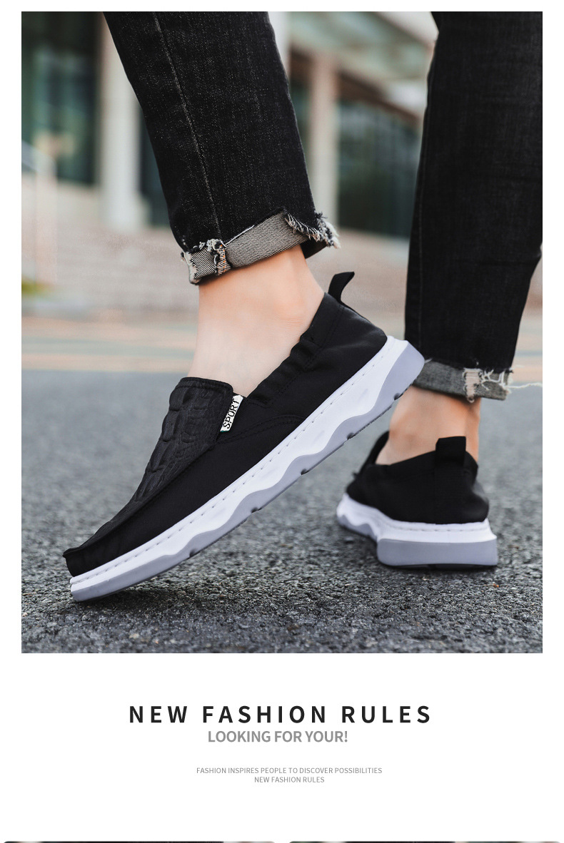 メンズ スリッポン 軽量厚底ソール快適メンズスリッポンシューズ