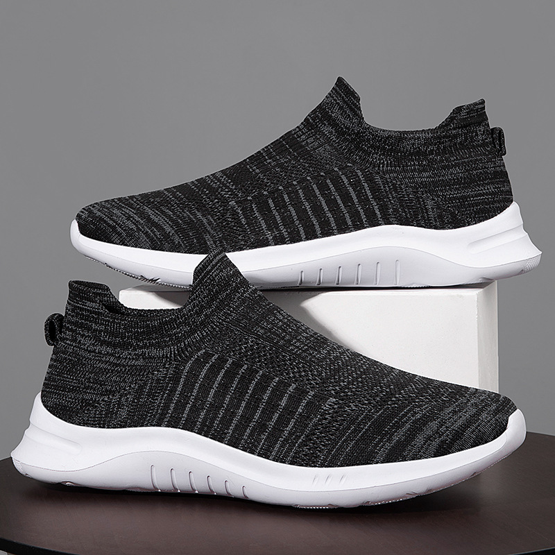 メンズ スリッポン ニット編み軽量スニーカー