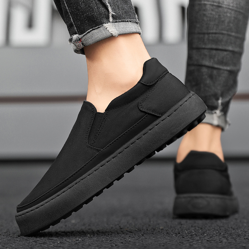 メンズ スリッポン 軽量厚底キャンバスシューズ