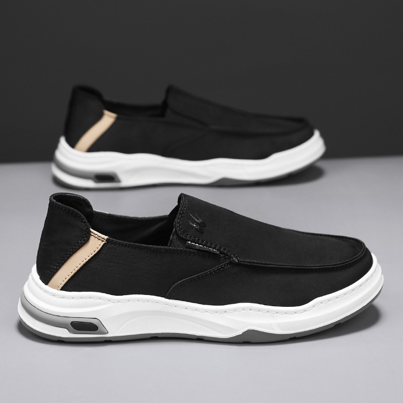 メンズ スリッポン エアソール搭載快適キャンバススリッポン