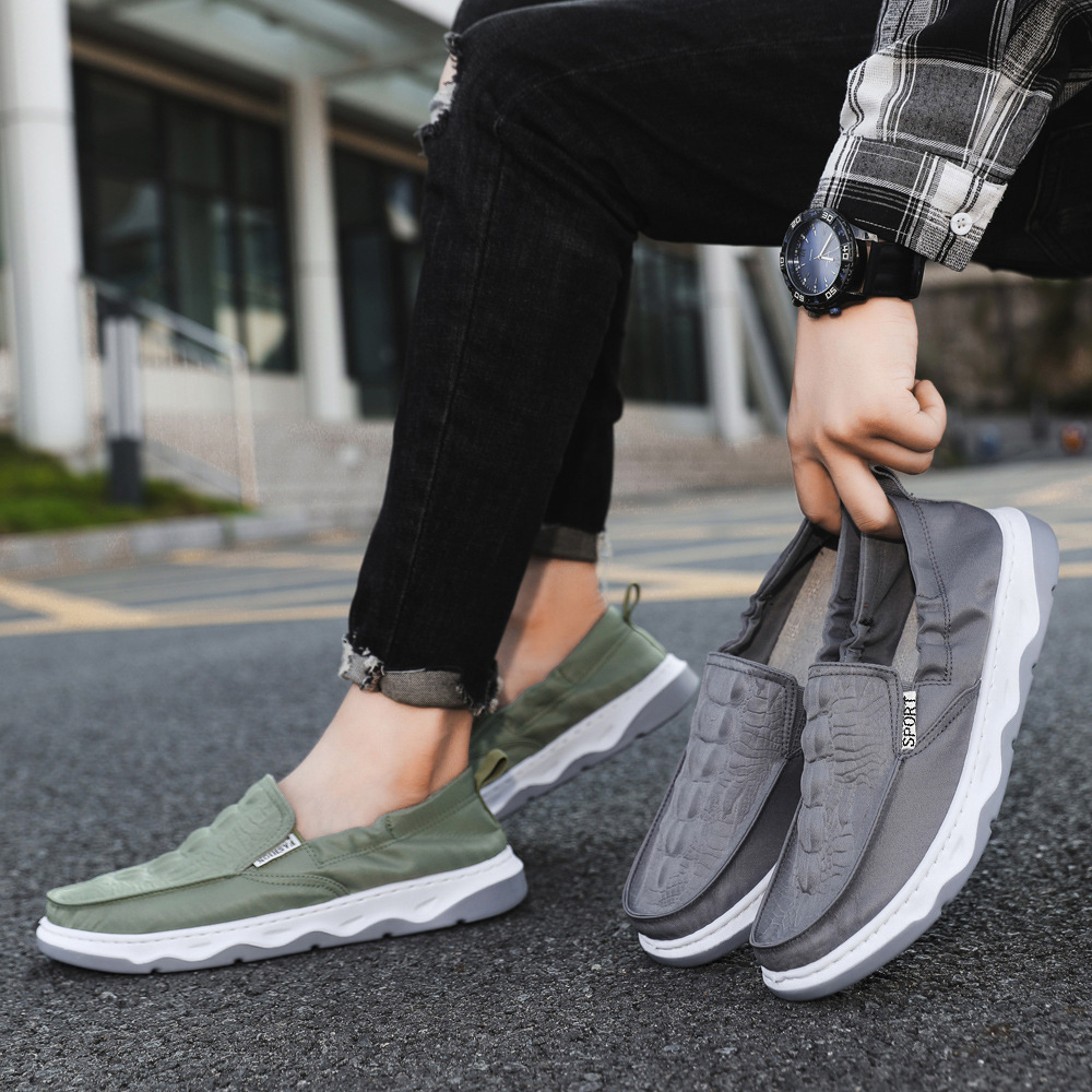 メンズ スリッポン 軽量厚底ソール快適メンズスリッポンシューズ