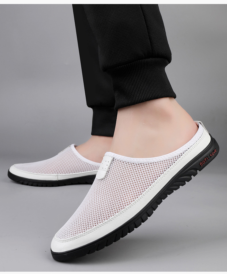 メンズ スリッポン 軽量通気性抜群メッシュ素材シューズ