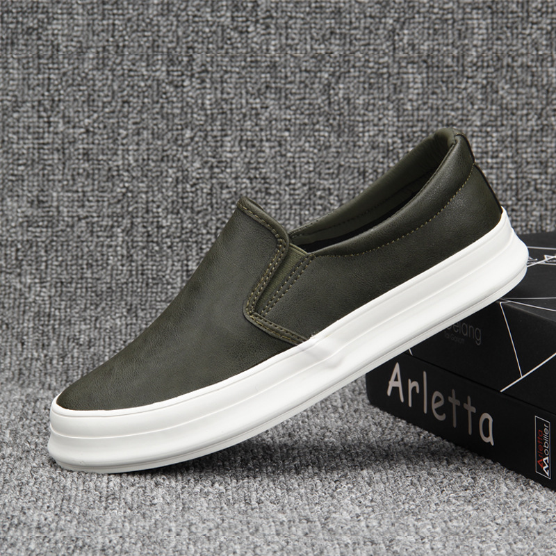 メンズ スリッポン 本革仕上げ厚底メンズ スリッポン