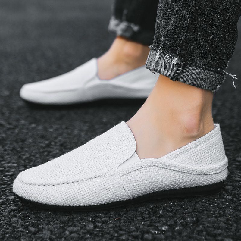 メンズ スリッポン 軽量キャンバス地シューズ