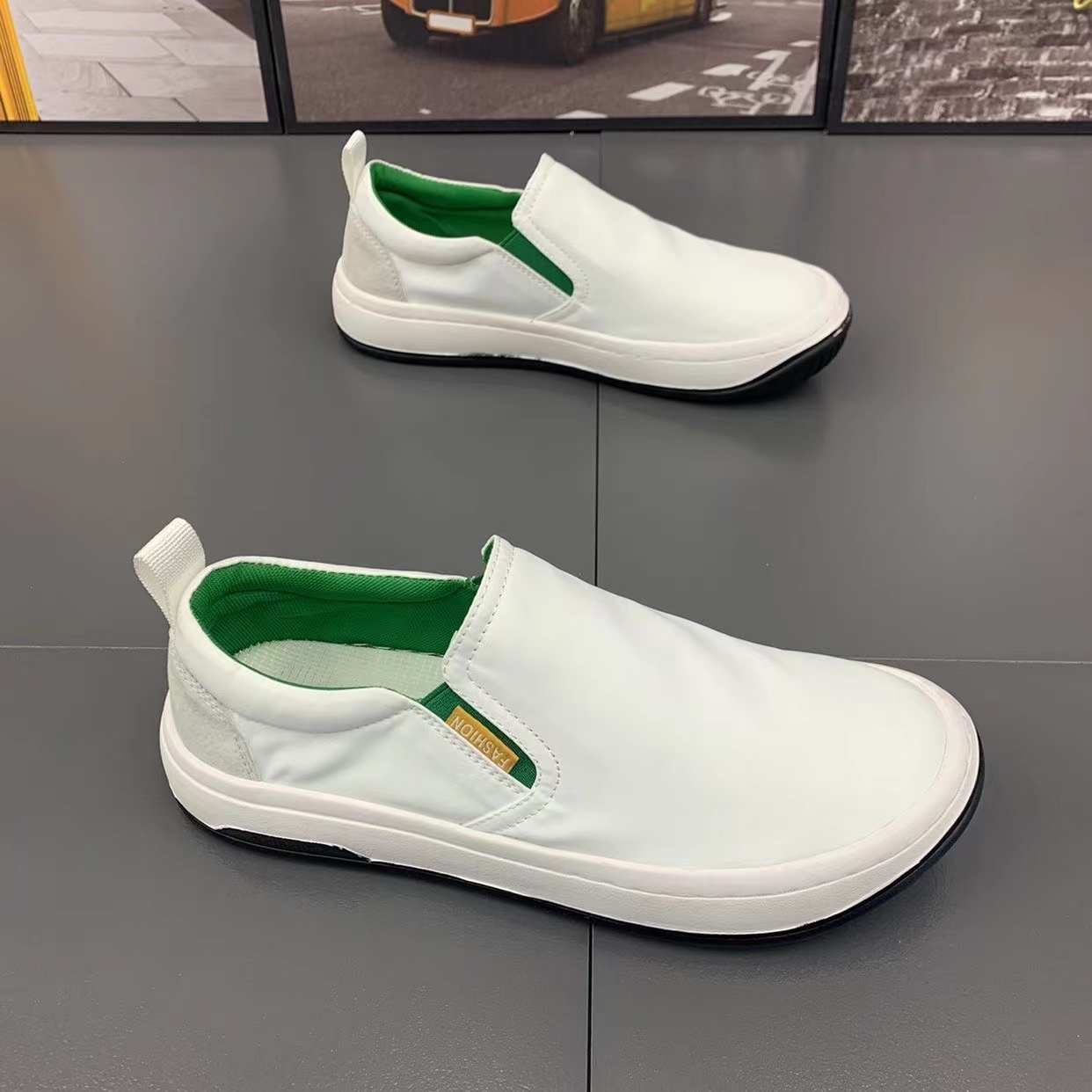 メンズ スリッポン カジュアル軽量キャンバス地スリッポンシューズ