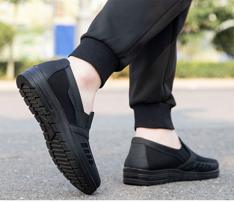 メンズ スリッポン 軽量厚底メッシュ素材シューズ