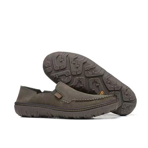 メンズ スリッポン 本革スエード調カジュアルモカシン型スリッポン