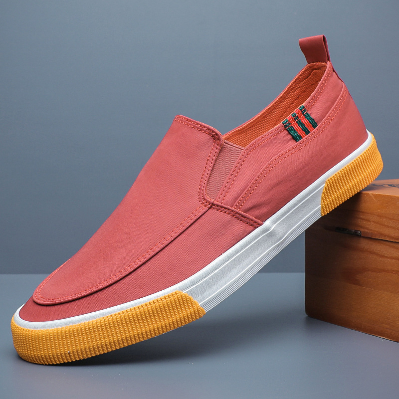 メンズ スリッポン 厚底ソール キャンバス  軽量スニーカー