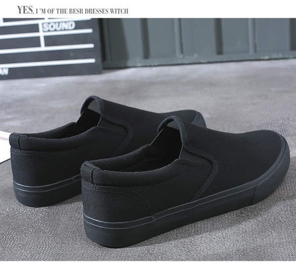 メンズ スリッポン シンプル無地キャンバス地スリッポンシューズ