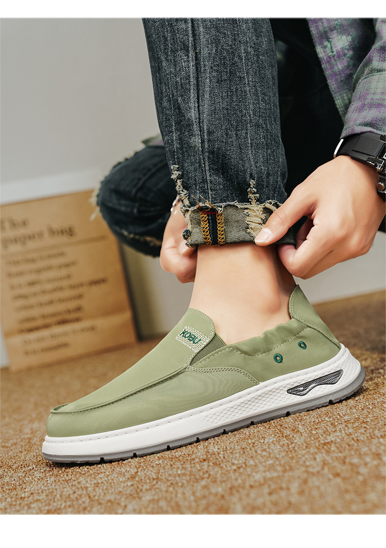 メンズ スリッポン 軽量厚底キャンバス地カジュアルスリッポン