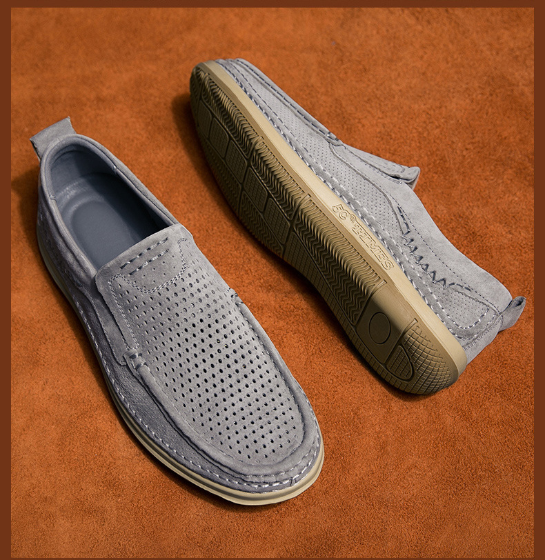 メンズ スリッポン 通気性抜群メッシュ素材軽量シューズ