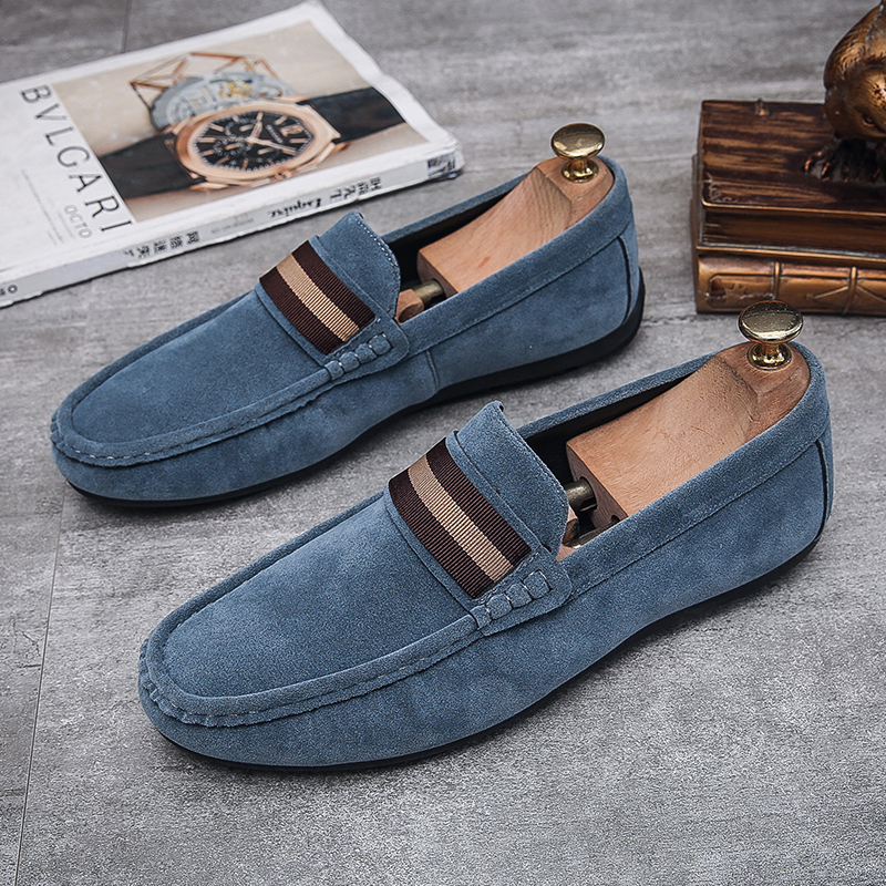 メンズ スリッポン 上質スエード地のドライビングシューズ風メンズスリッポン