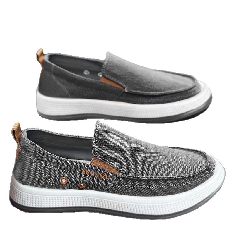 メンズ スリッポン キャンバス軽量厚底ソールスニーカー