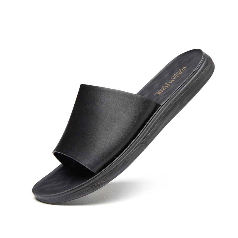 メンズ スリッポン 立体凹凸底仕様の快適レザーサンダル