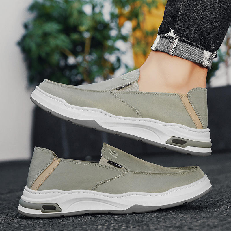 メンズ スリッポン エアソール搭載快適キャンバススリッポン