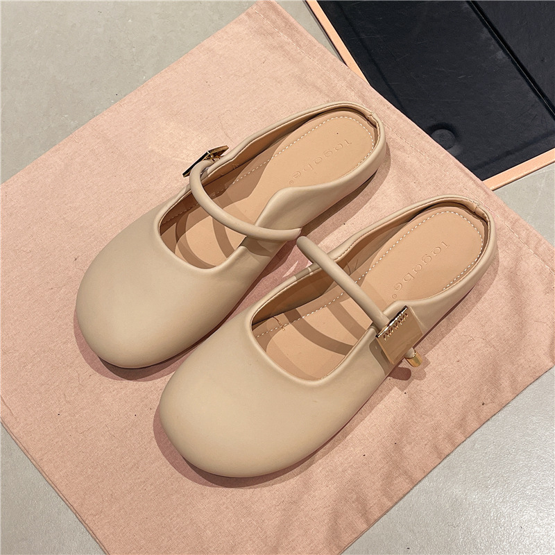 レディース ストラップ付きスリッポン サンダル