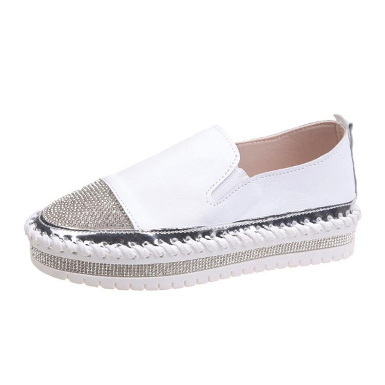 夏用キラキラ厚底スリッポンレディース靴