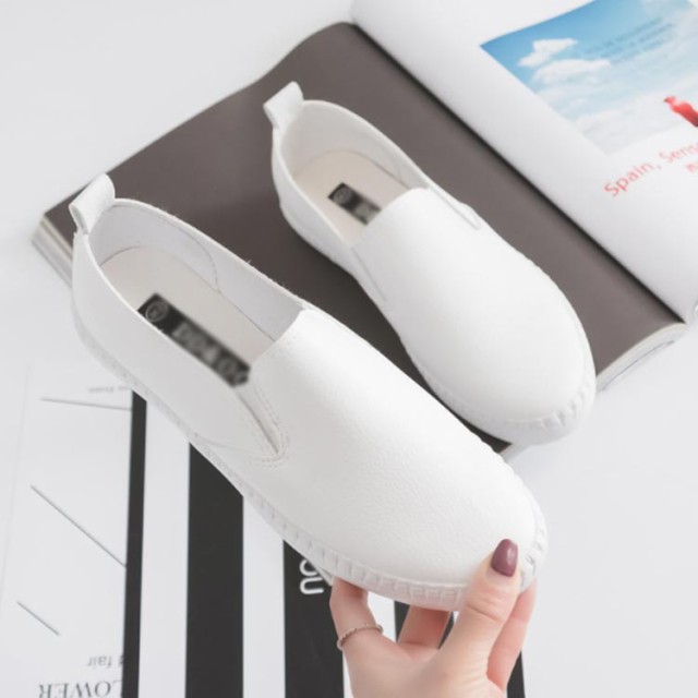 レディース スリッポン 軽量 平底 カジュアル シューズ