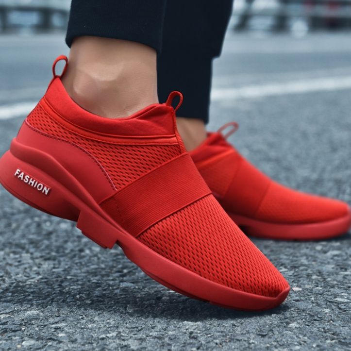 スリッポン 軽量メッシュ素材運動靴メンズスポーツスリッポン