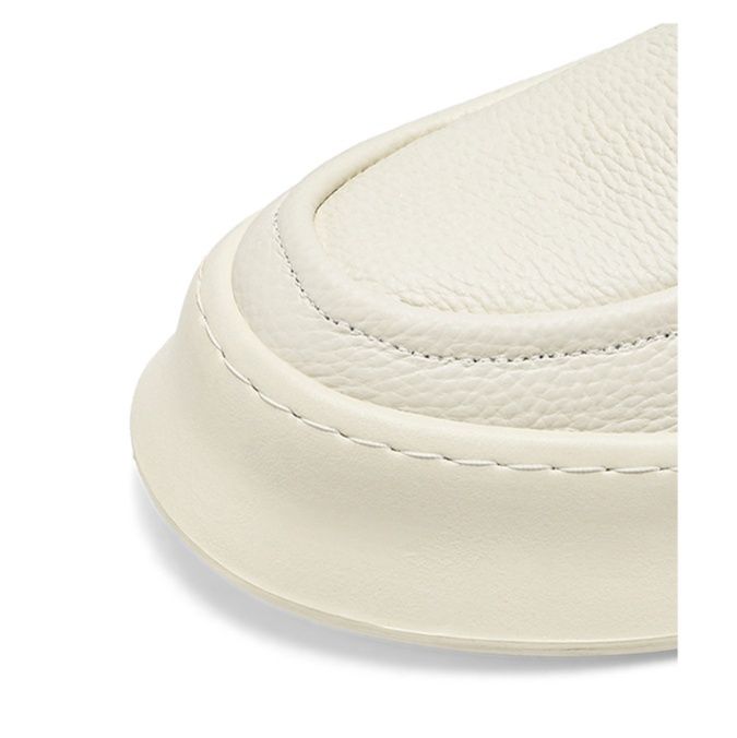 厚底デザイン合成革紐付きカジュアルスリッポン