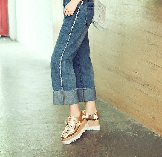 レディース星柄厚底ローファースリッポン