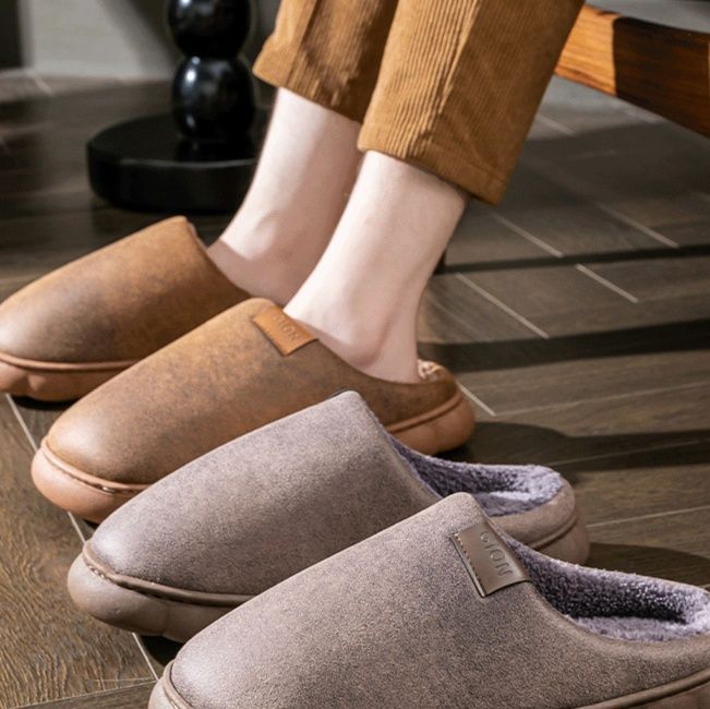 スリッポン メンズ 裏ボア付きムートン