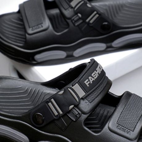 スリッポンメンズ 厚底スポーツサンダル調整ベルト付室内外兼用