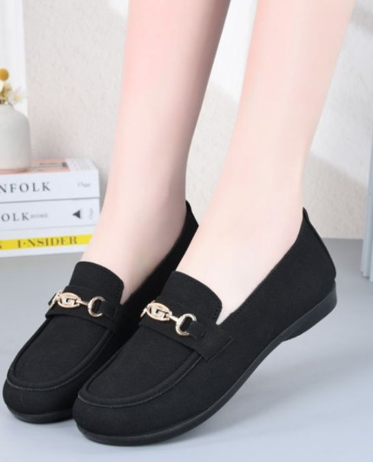 スリッポンレディース金具付きローファー風