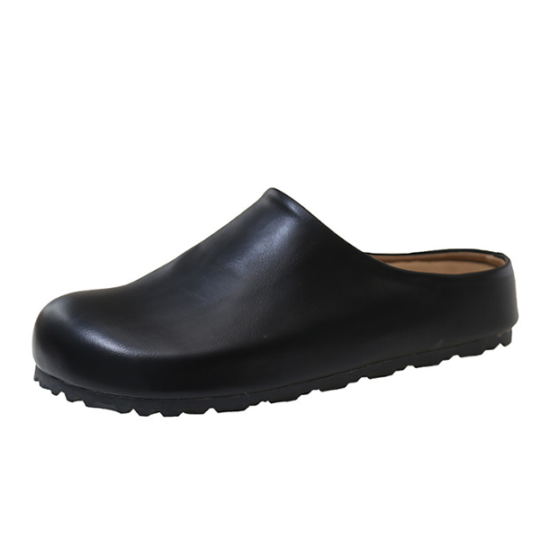 レディース ぺたんこ丸いつま先スリッポンサンダル