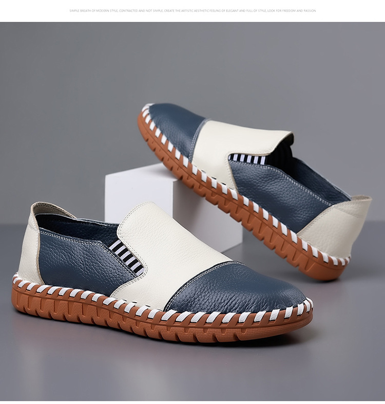 メンズ本革軽量スリッポン靴カジュアルローファー