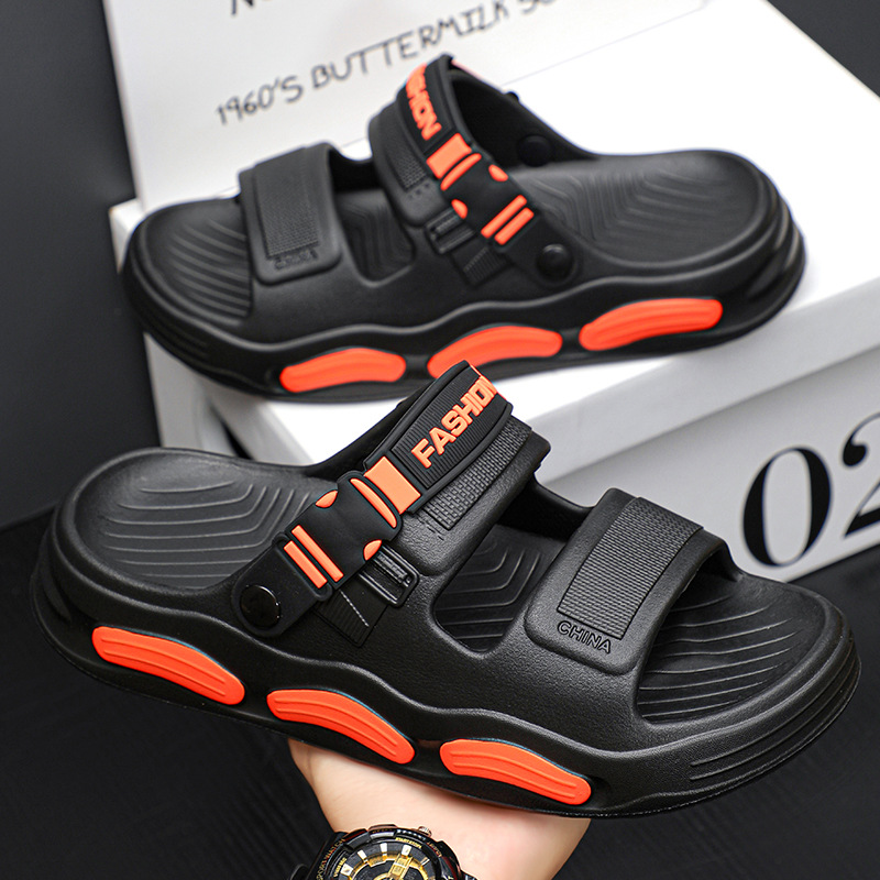 スリッポンメンズ 厚底スポーツサンダル調整ベルト付メンズ室内外兼用