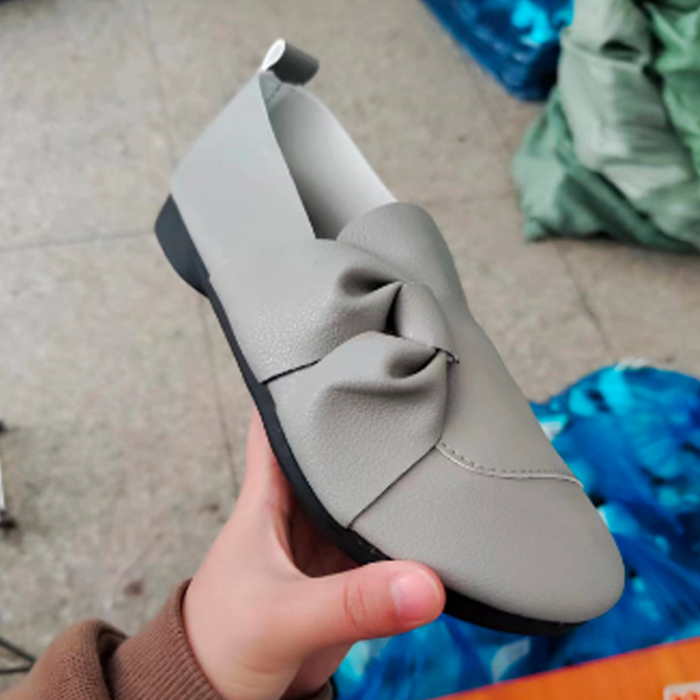 レディース本革スリッポン平底パンプス歩きやすい疲れにくい靴