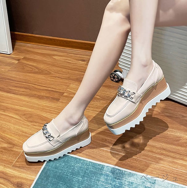 レディース厚底チェーンスリッポンローファー全2色